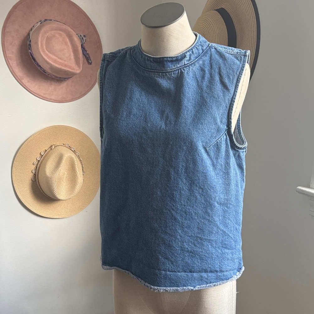 GAP Denim Blue Sleeveless Muscle Tee